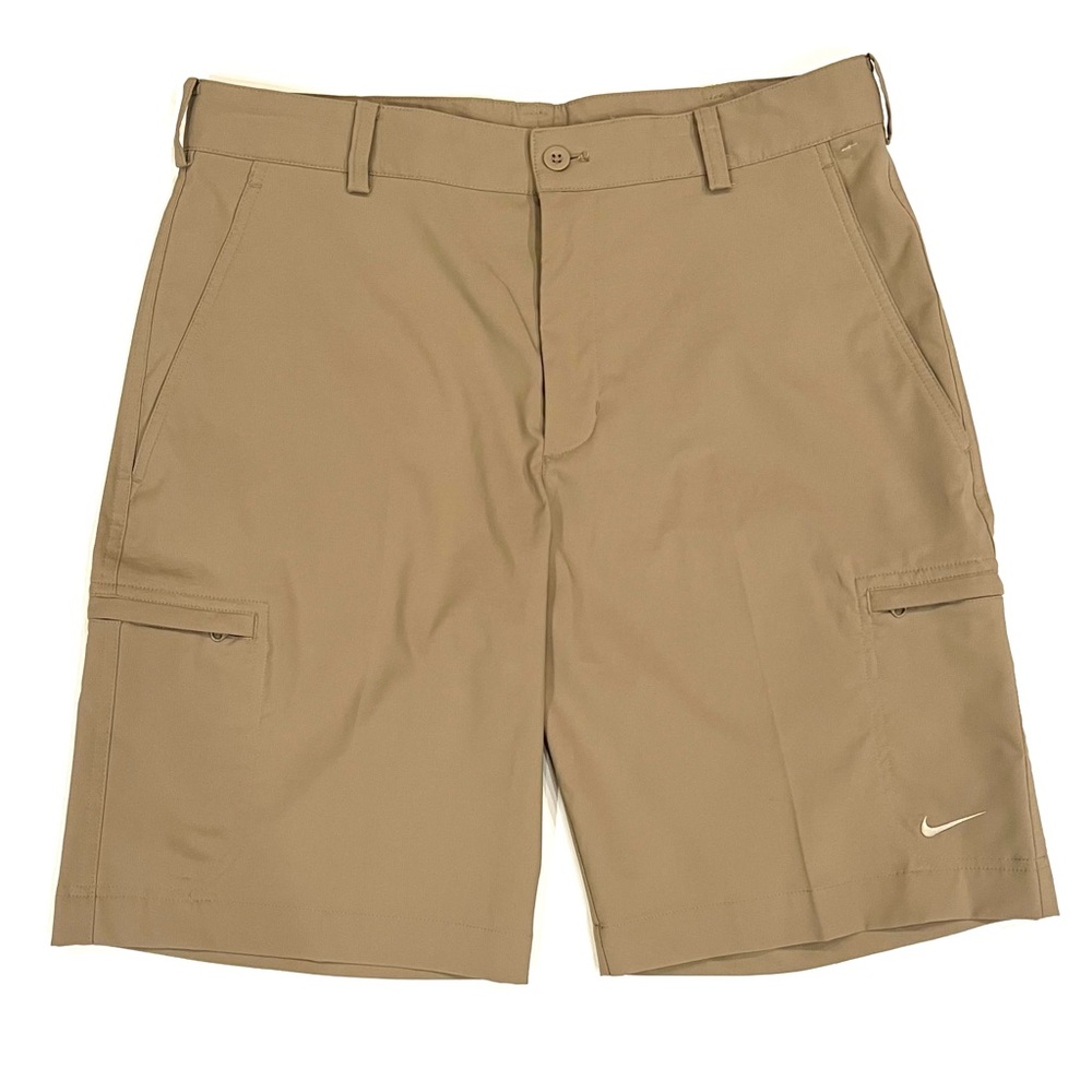 Nike Golf Flat Front Dri-Fit Khaki Cargo Shorts Mens 30 Medium NEW